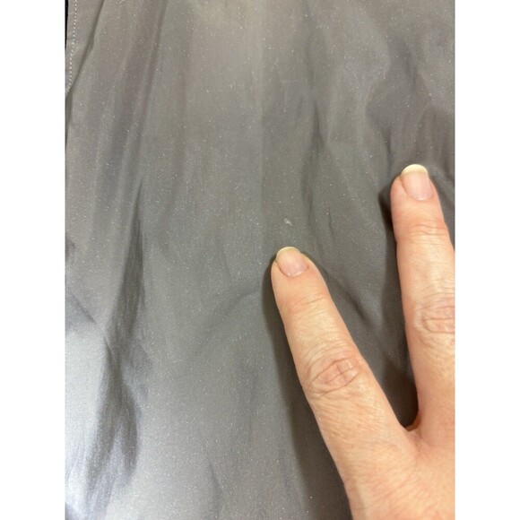 Calia Reflective Jacket Silver Black Medium Layered Look Zippered Hood - Picture 11 of 16